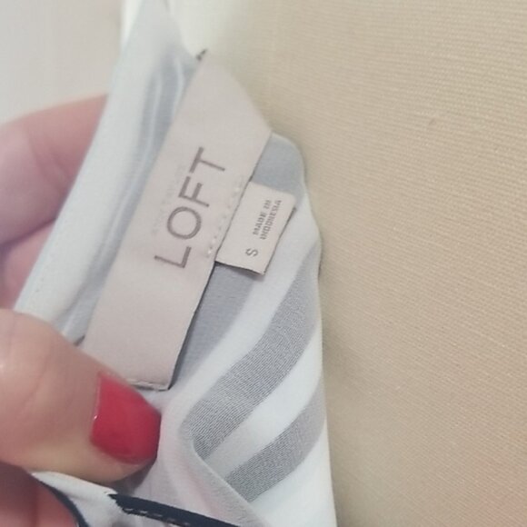 LOFT Navy and White Striped Camisole - Picture 3 of 4